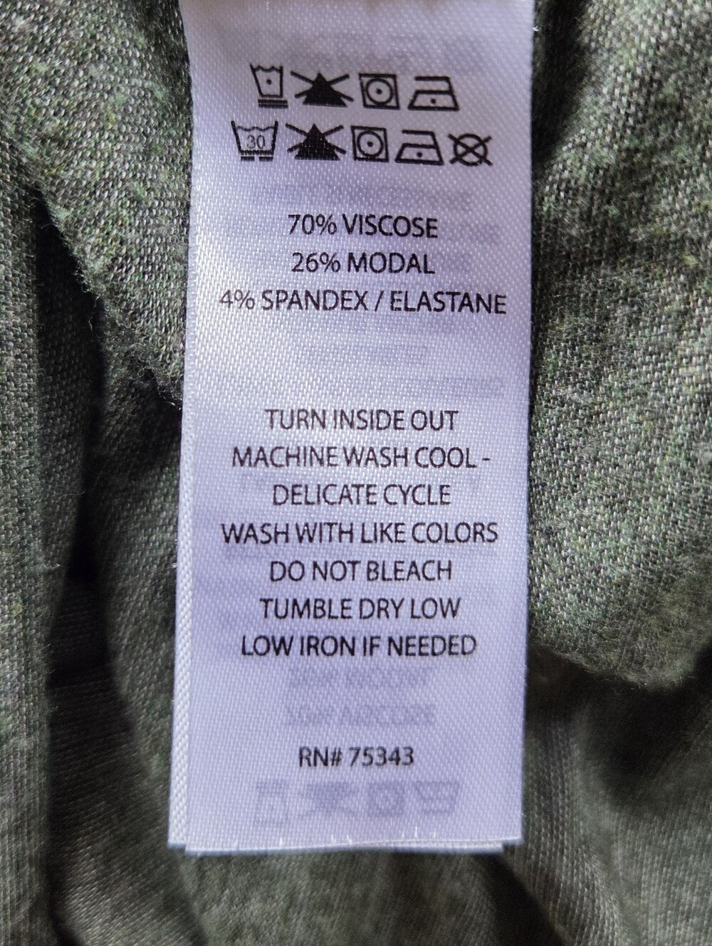 Tahari Olive Green V-Neck Short Sleeve Shirt Size XL - Picture 5 of 5